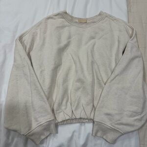 nuuds Women's Soft Cream Crew Neck Sweater